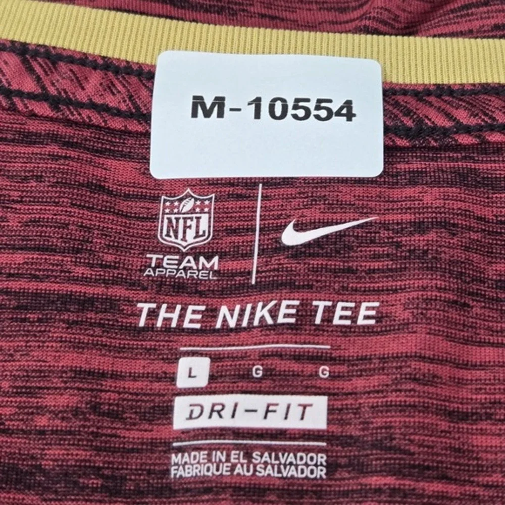 San Francisco 49ers Women Shirt L Red Nike Heathered Logo Dri-Fit Short Sleeve‎